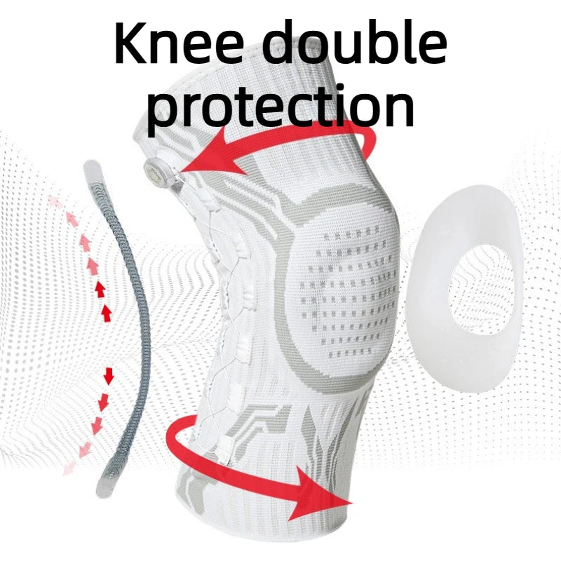 Sweat Wicking Joint Recovery Smart Dial Patella Stabilizer Knee Brace Compression Sleeve Resistance Running Home Gym Men Women
