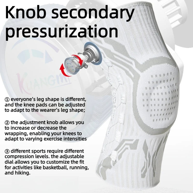 Sweat Wicking Joint Recovery Smart Dial Patella Stabilizer Knee Brace Compression Sleeve Resistance Running Home Gym Men Women